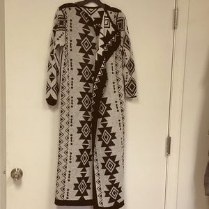 COPY - 2 in 1 Reversible Aztec open duster cardigan